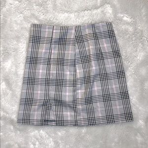 pink plaid mini skirt